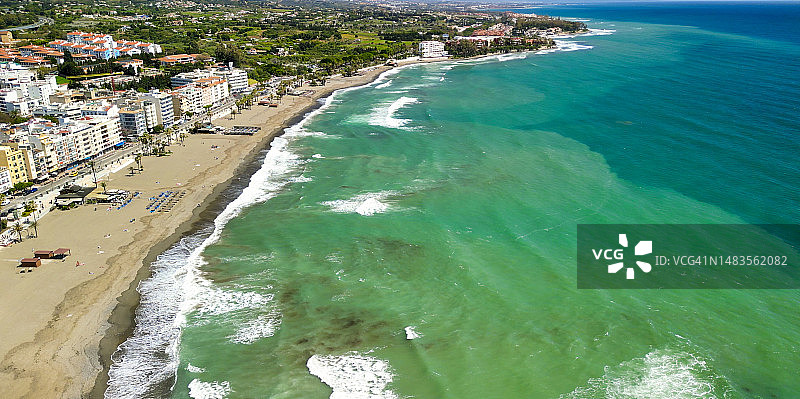 西班牙埃斯特波纳的城市景观航拍图片素材