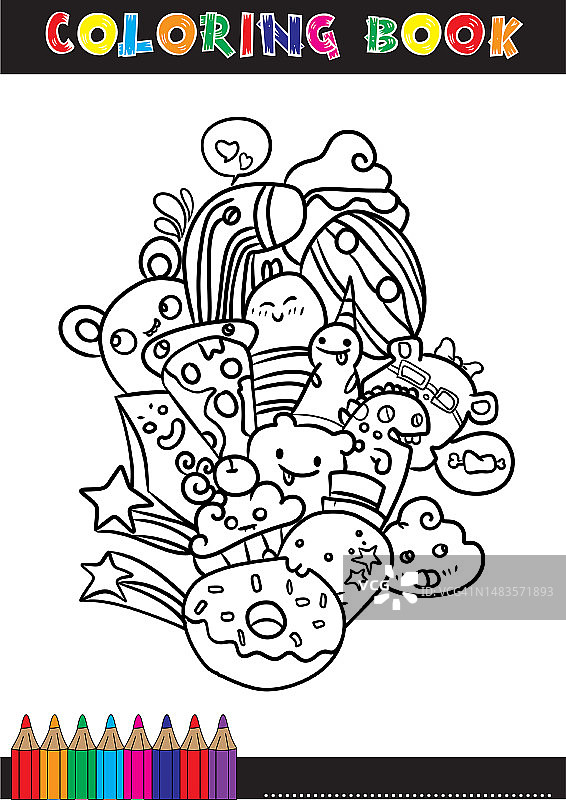 涂鸦填色书图片素材