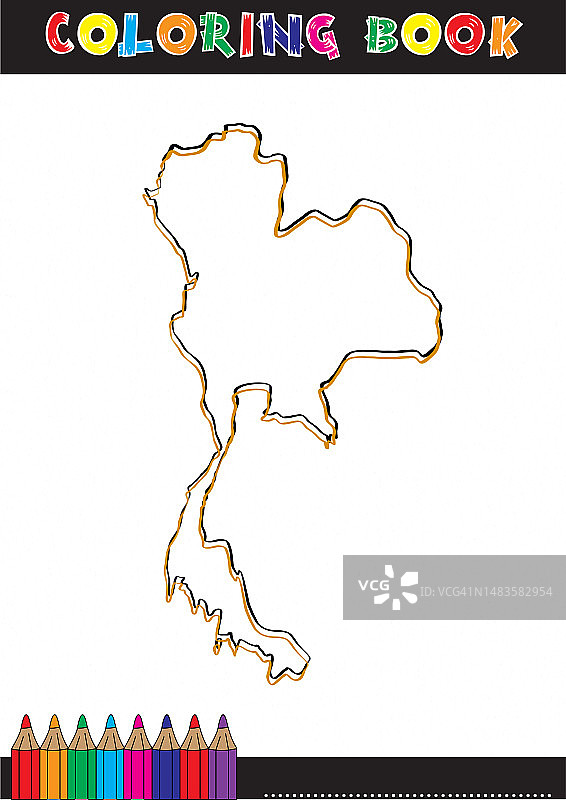 泰国地图填色书图片素材