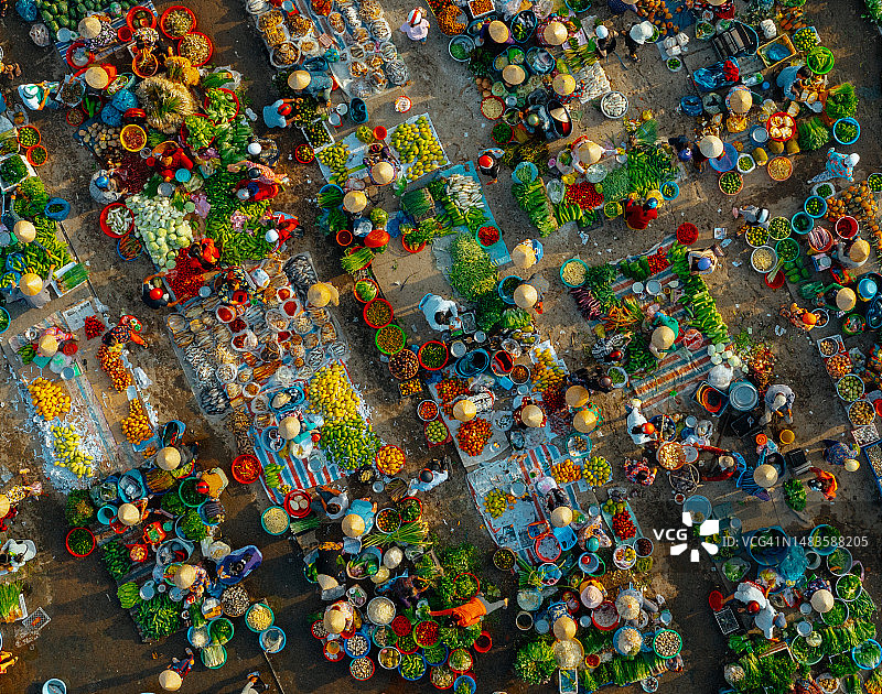 越南市场航拍图片素材