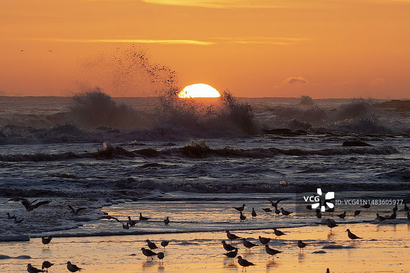 纽卡斯尔的日出和月落，泰恩河畔的纽卡斯尔，英国图片素材