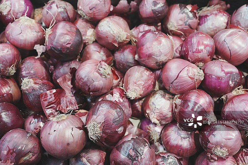 红洋葱，食材，维多利亚市场，澳大利亚图片素材