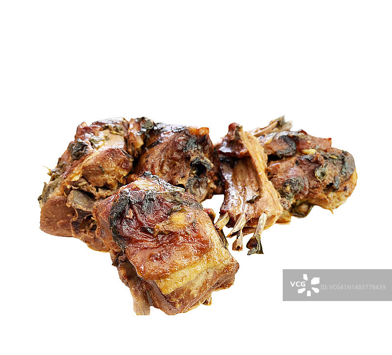 白色背景烤羊肉图片素材