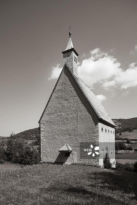 棕褐色：奥地利上奥地利州萨尔茨卡默古特上旺康拉德教堂图片素材
