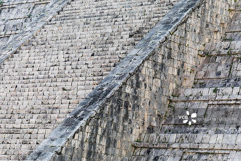 墨西哥奇琴伊察玛雅金字塔台阶抽象背景图片素材