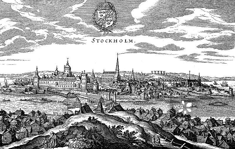 瑞典斯德哥尔摩17世纪历史照片（19世纪数字修复版）图片素材
