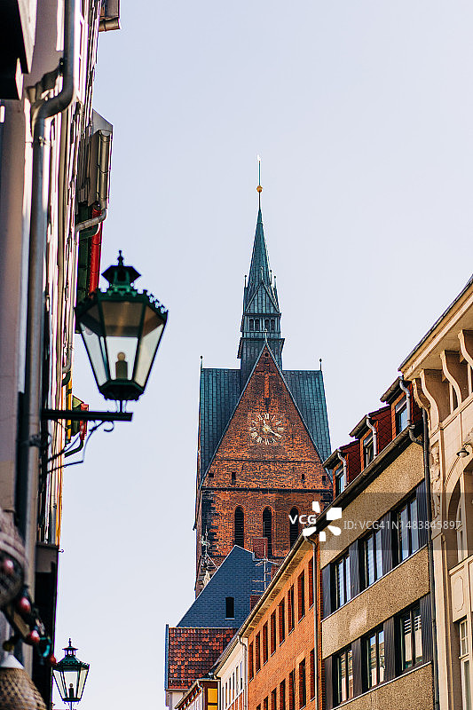 德国汉诺威的老城区和集市教堂：半木结构建筑图片素材