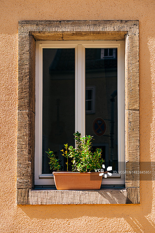 带花盆的窗台图片素材