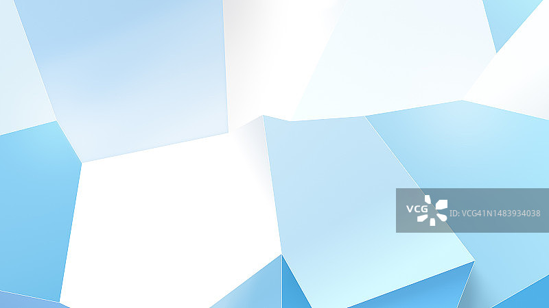具有3D效果的白色、浅蓝色和蓝色抽象几何背景图片素材