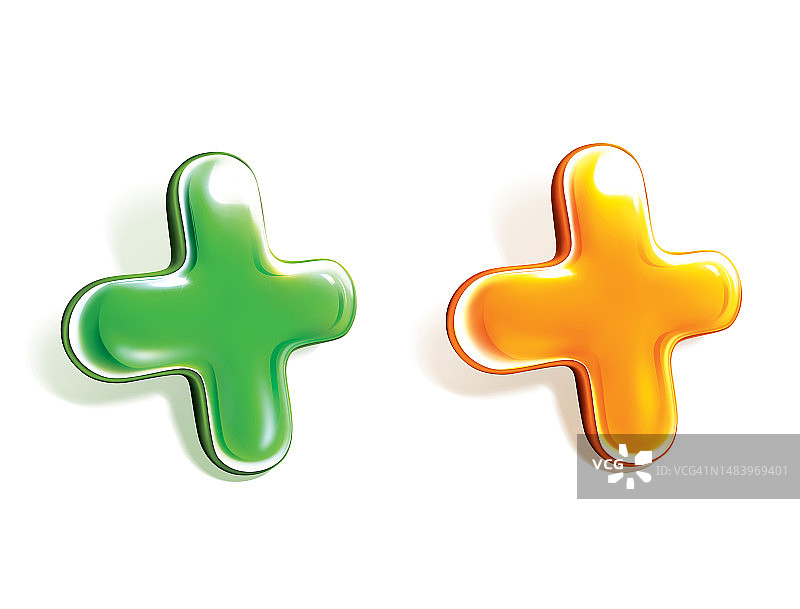 果冻加数学符号，3D，绿色，黄色，静物，无人图片素材