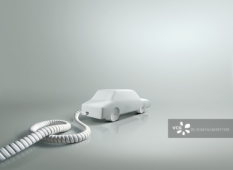 电话线、电线、电话、汽车、汽车造型、3D、静物、背景图、空间感、无人图片素材