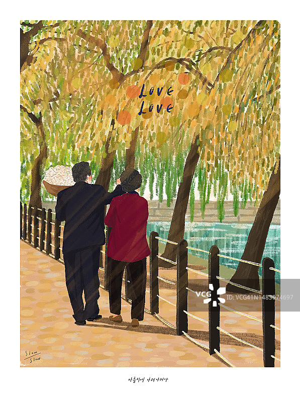 老夫妇的日常生活约会场景图片素材