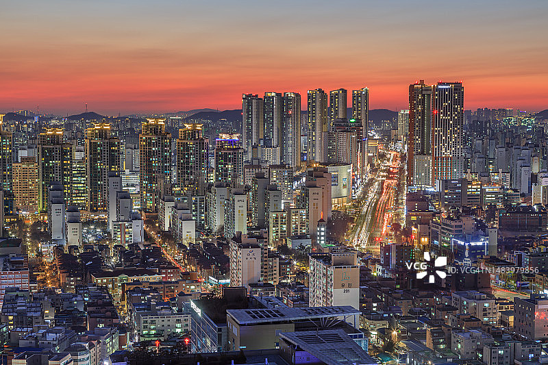 韩国京畿道富川市Jomaru路图片素材