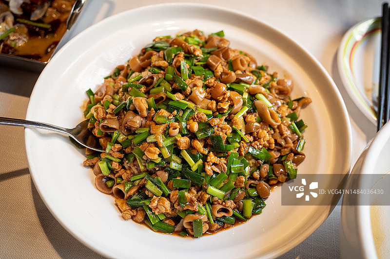 海肠韭菜炒饭图片素材