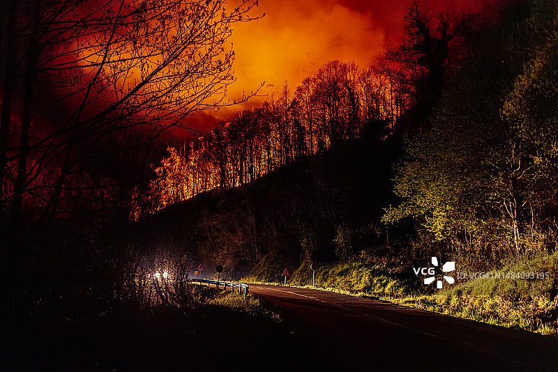 西班牙阿斯图里亚斯纵火案图片素材