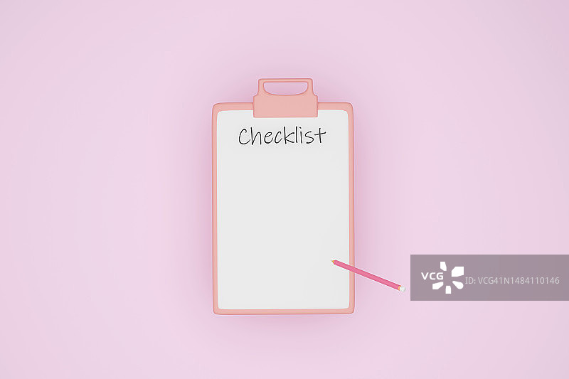待办事项检查清单3D渲染图片素材