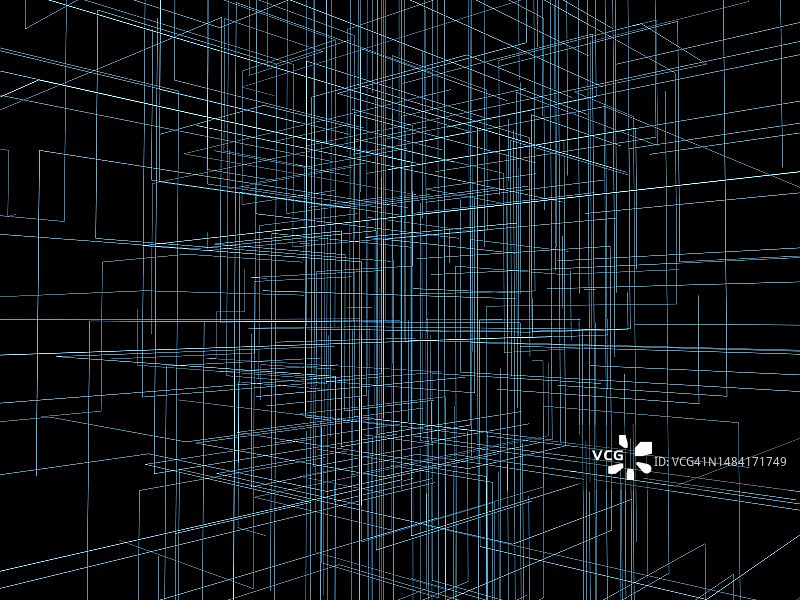 蓝色三维科技线条图片素材