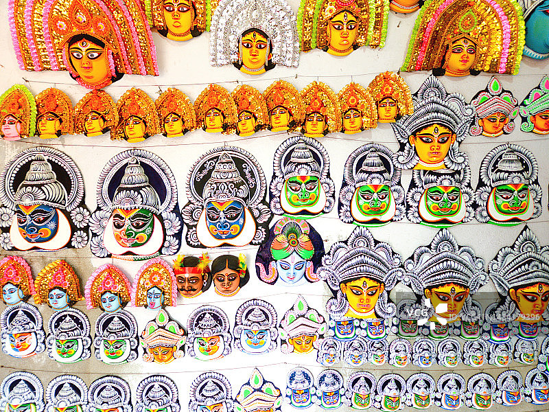 印度传统Chhau舞蹈面具图片素材