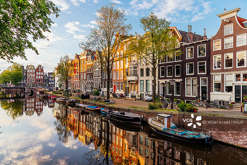 阿姆斯特丹的布劳威斯运河（荷兰）图片素材