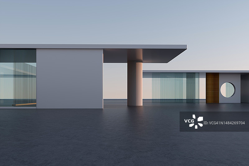 空荡荡的现代建筑大厅图片素材