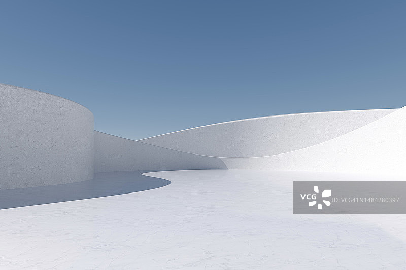 空旷的广场前的现代建筑图片素材