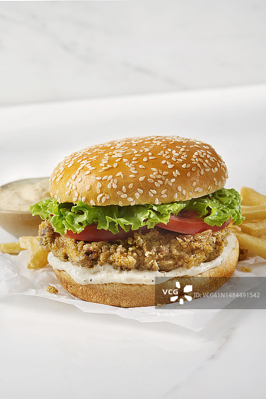 仿制炸鸡排汉堡图片素材