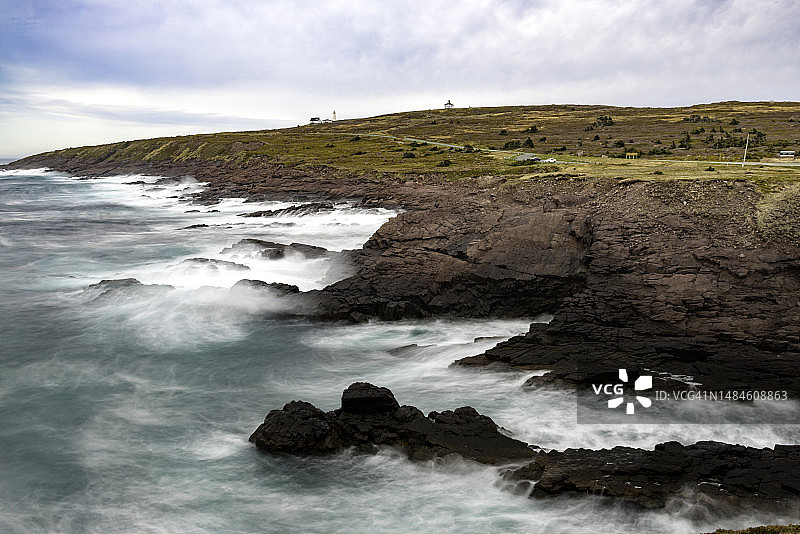 纽芬兰和拉布拉多省斯皮尔角灯塔国家历史遗址的黑头路径图片素材