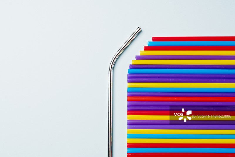 可重复使用的金属吸管有助于减少塑料污染图片素材