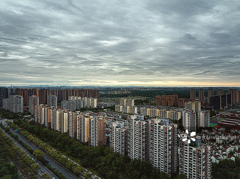 成都美丽城市景观航拍照片图片素材