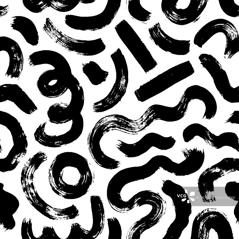 手绘曲线无缝图案图片素材