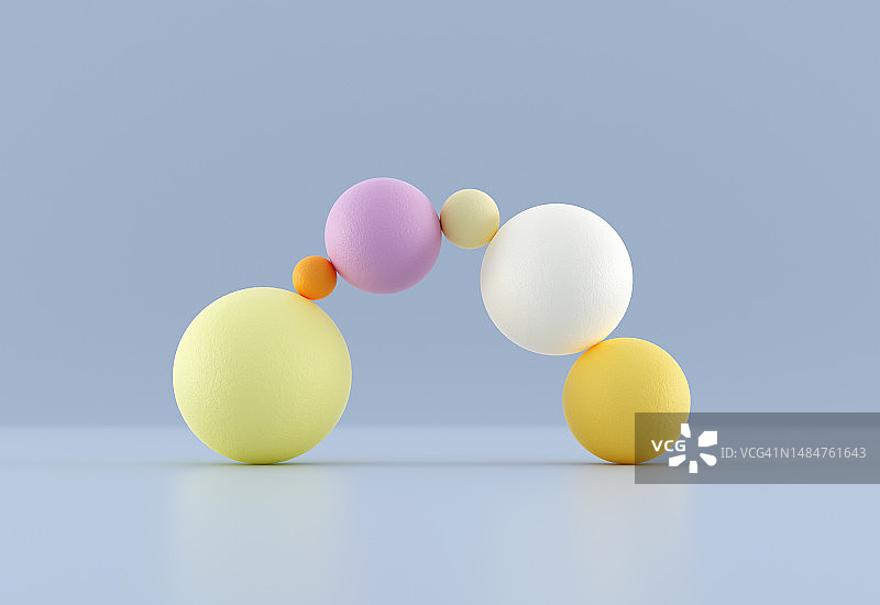 形成拱形的平衡球体图片素材