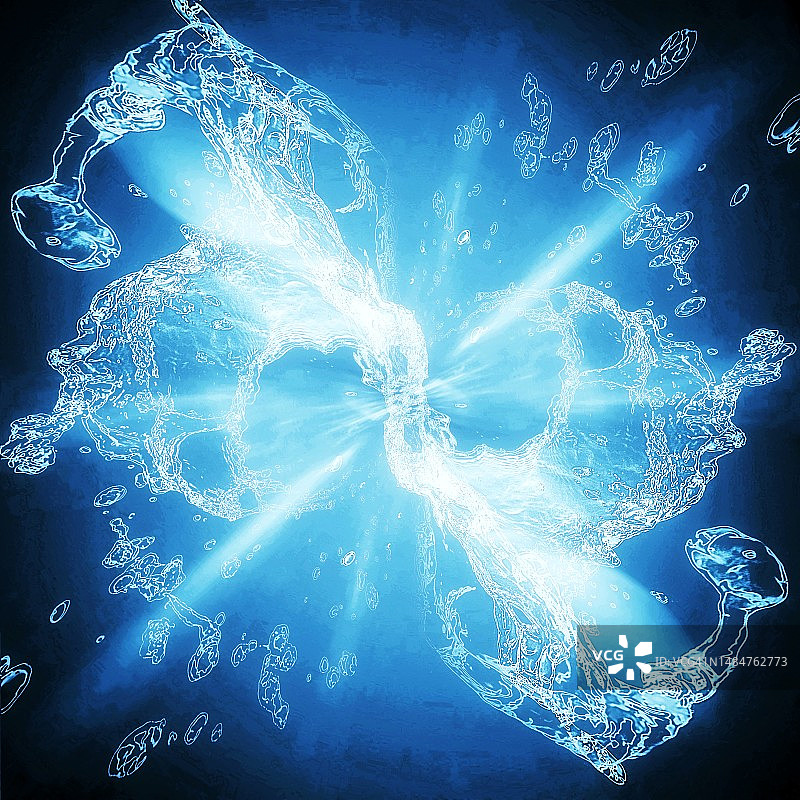 黑色背景与抽象蓝色水花漩涡图片素材