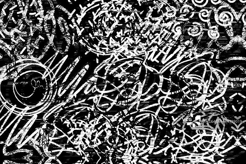 抽象凌乱涂鸦黑白扭曲线条背景图片素材
