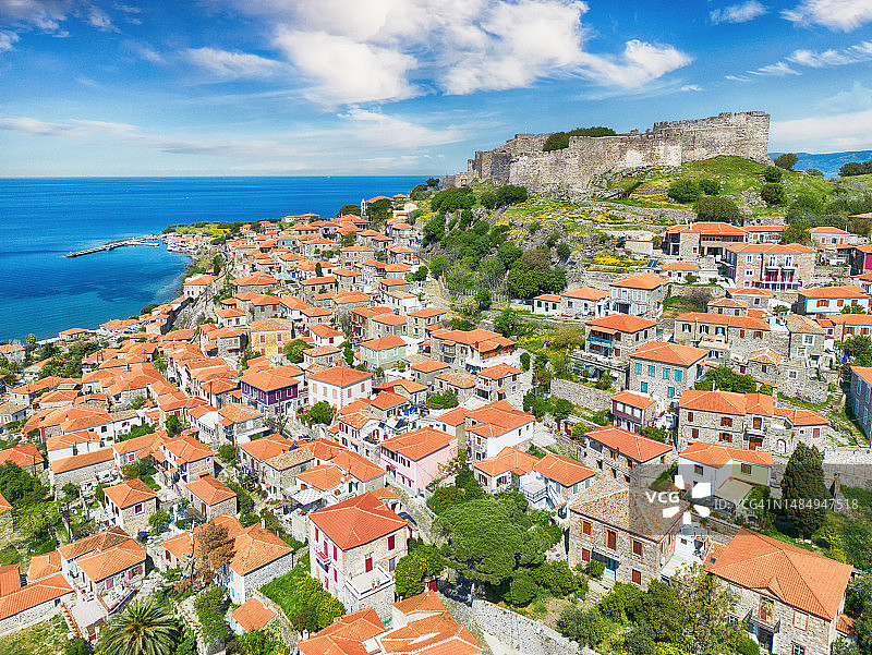 希腊莱斯沃斯岛米蒂姆纳图片素材