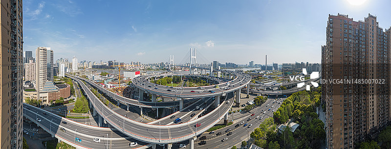 南浦大桥鸟瞰图图片素材