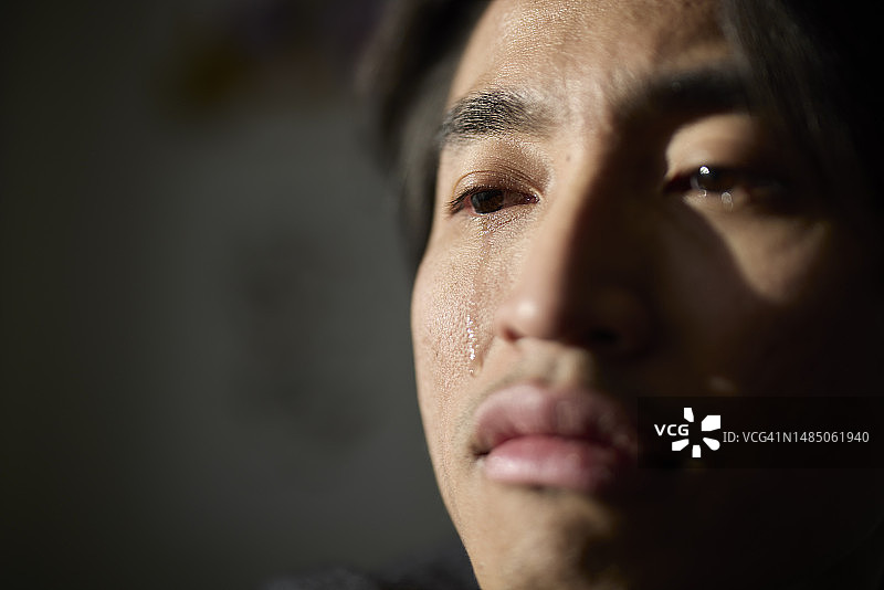 哭泣的男人肖像图片素材