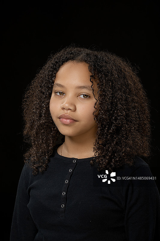 黑人少女肖像摄影图片素材