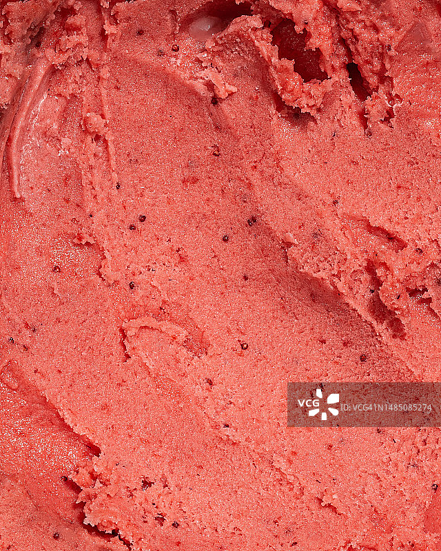 草莓雪酪冰淇淋奶油质感全幅背景图片素材