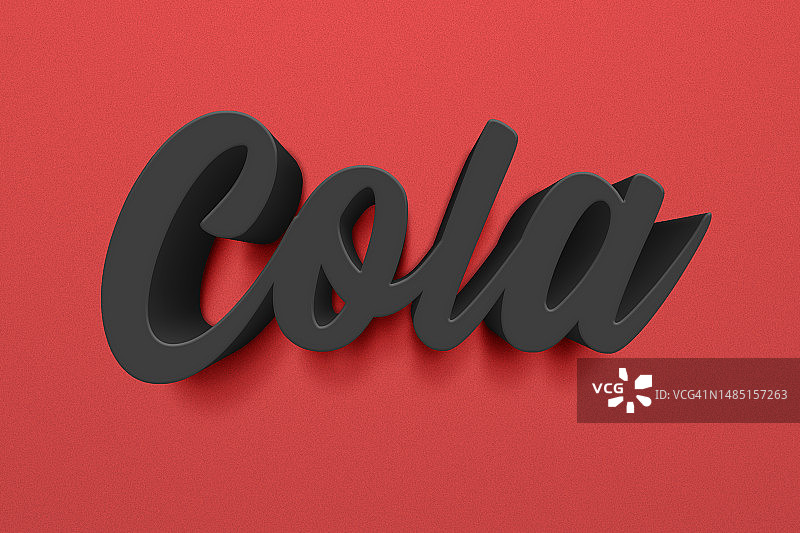 黑色可乐文字3D效果排版设计图片素材