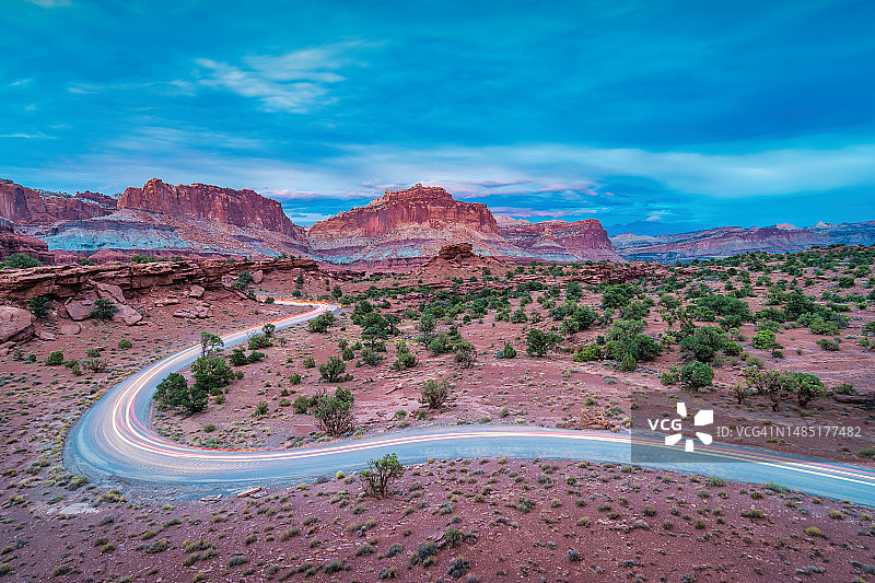 犹他州国会礁国家公园夜景图片素材