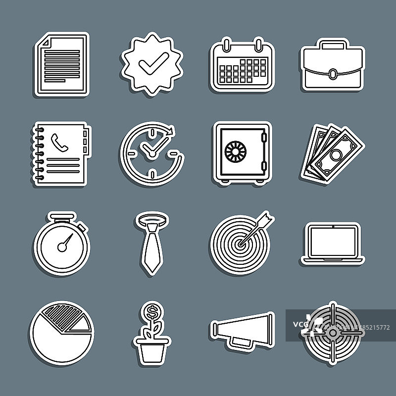 运动目标、笔记本电脑、纸币、日历等元素组合设计图片素材