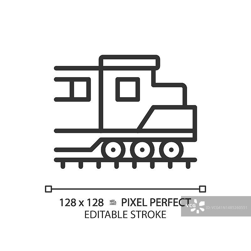 火车头像素完美线性图标图片素材