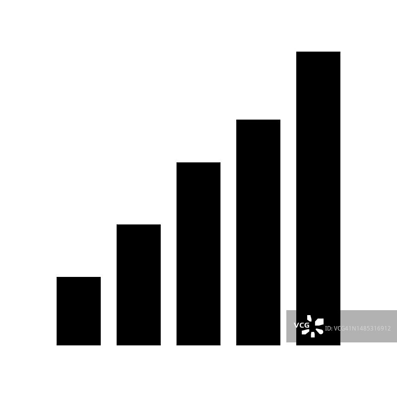 条形图轮廓图标：统计与分析矢量图图片素材