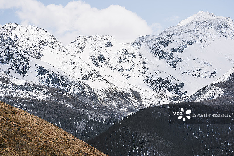 2023年4月26日，中国四川省雅拉雪山塔公草原图片素材