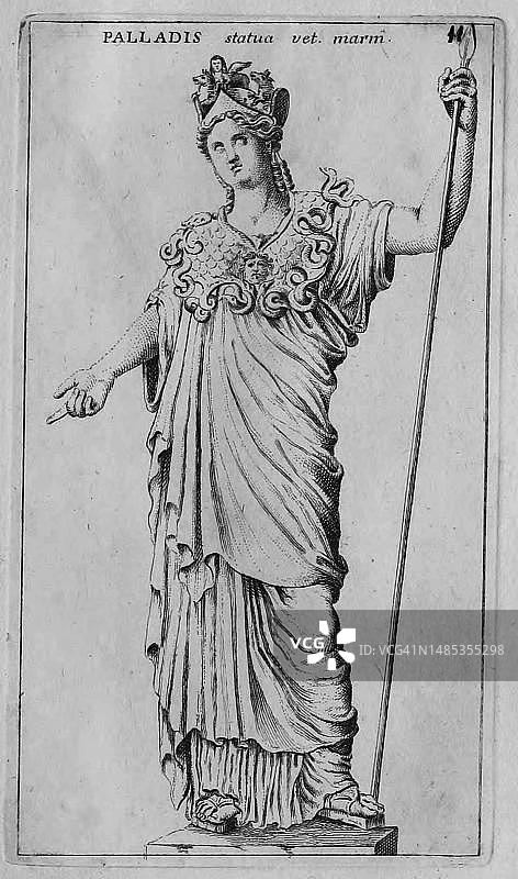 古罗马女神帕拉斯大理石雕像图片素材