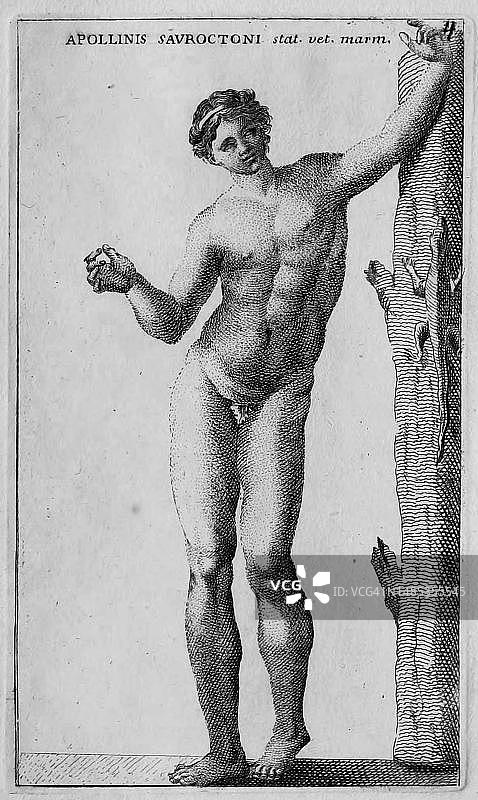 罗马神阿波罗雕像，来自克莱门蒂诺博物馆图片素材