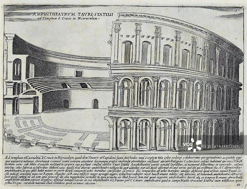 韦斯帕芗圆形剧场，俗称罗马斗兽场，历史悠久的罗马，意大利图片素材