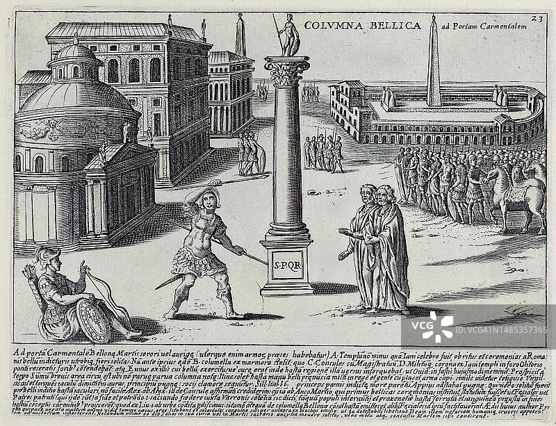 卡门塔利斯门军事柱，位于贝洛纳神庙附近图片素材