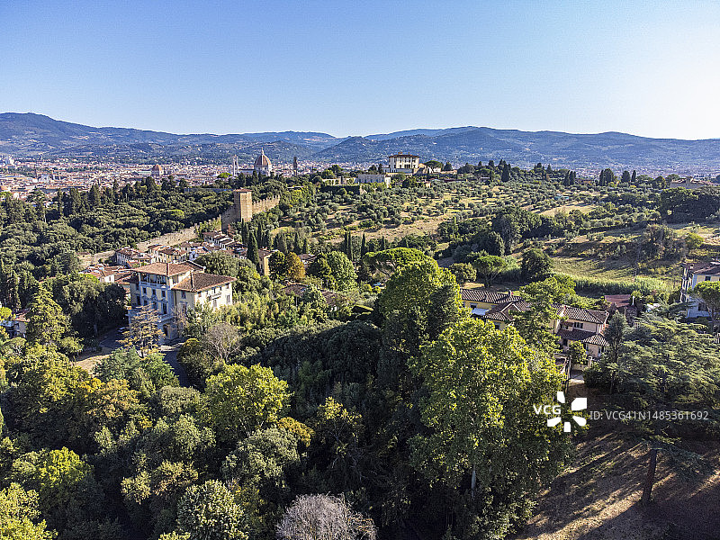 托斯卡纳佛罗伦萨城市无人机航拍景观图片素材