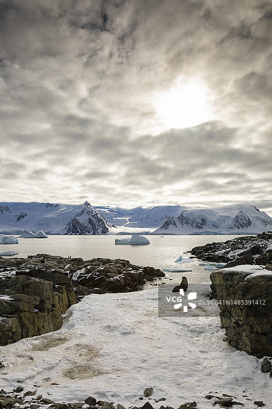 南极半岛马蹄岛图片素材